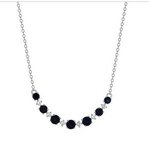 Kohl's Sterling Silver Necklace Simulated Blue Sapphire Gemstone Accents